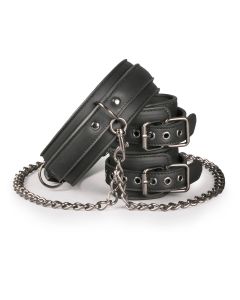 Leather Collar With Handcuffs