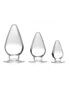 Triple Cones Anal Plug Set Of 3 - Clear
