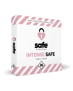 SAFE - Condoms - Ribbed & Studded - 36 piecesamp;