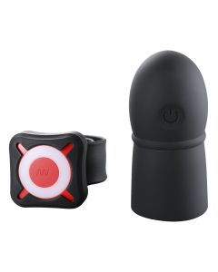 OTOUCH - Super Striker Lengthening Penis Sleeve with Vibrations - Black