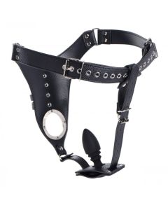 Penis Chastity Belt With Silicone Anal Plug