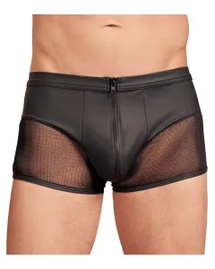 Leather Look Heren Boxer Met Ritssluiting - Zwart