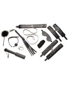 Hook Up 10-Piece Plush Bondage Set - Black