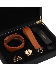 LOCKINK - Collar with Leash Set - brown