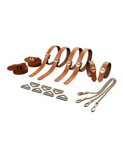 LOCKINK - 8-Bondage-Straps Restraint Set - brown