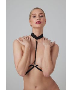 Strappy Harness Bralette met kant Viola - zwart