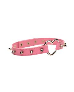 XR Brands - Spiked Heart Choker - Pink