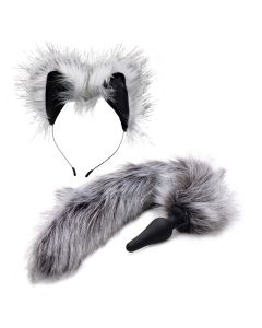 TAILZ - Grey Wolf Tail Plug & Ears Set