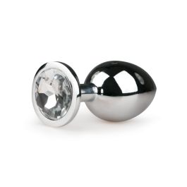 Metal Butt Plug Silver/Clear - M