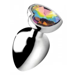 Rainbow Heart Butt Plug - Large