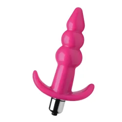 Bubbly Vibrating Anal Plug With Ribbing