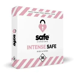 SAFE - Condoms - Ribbed & Studded - 36 piecesamp;