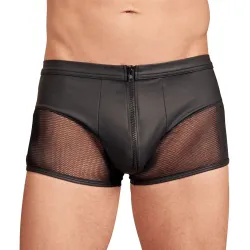 Leather Look Heren Boxer Met Ritssluiting - Zwart