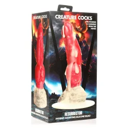 XR Brands - Resurrector Phoenix Squirting Silicone Dildo - Red/White