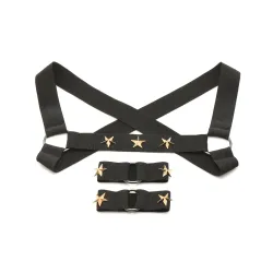 XR Brands - Chest Harness with Armbands - Black