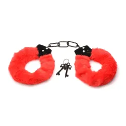 XR Brands - Cuffed in Fur Handcuffs - Red