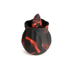 BLOOMGASM - Black Kiss Rimming Rose Vibrator - Red/Black