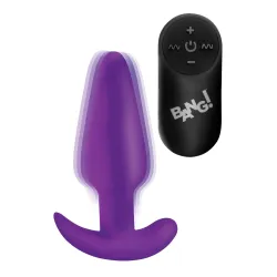 BANG! - Vibrating Butt Plug with Remote Control - Purple