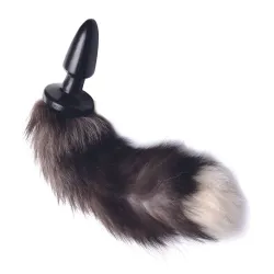 TAILZ - Fox Tail Anal Plug - Black/White