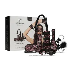 Bedroom Fantasies - Bound by Lace - 8 Piece SM Set - Pink