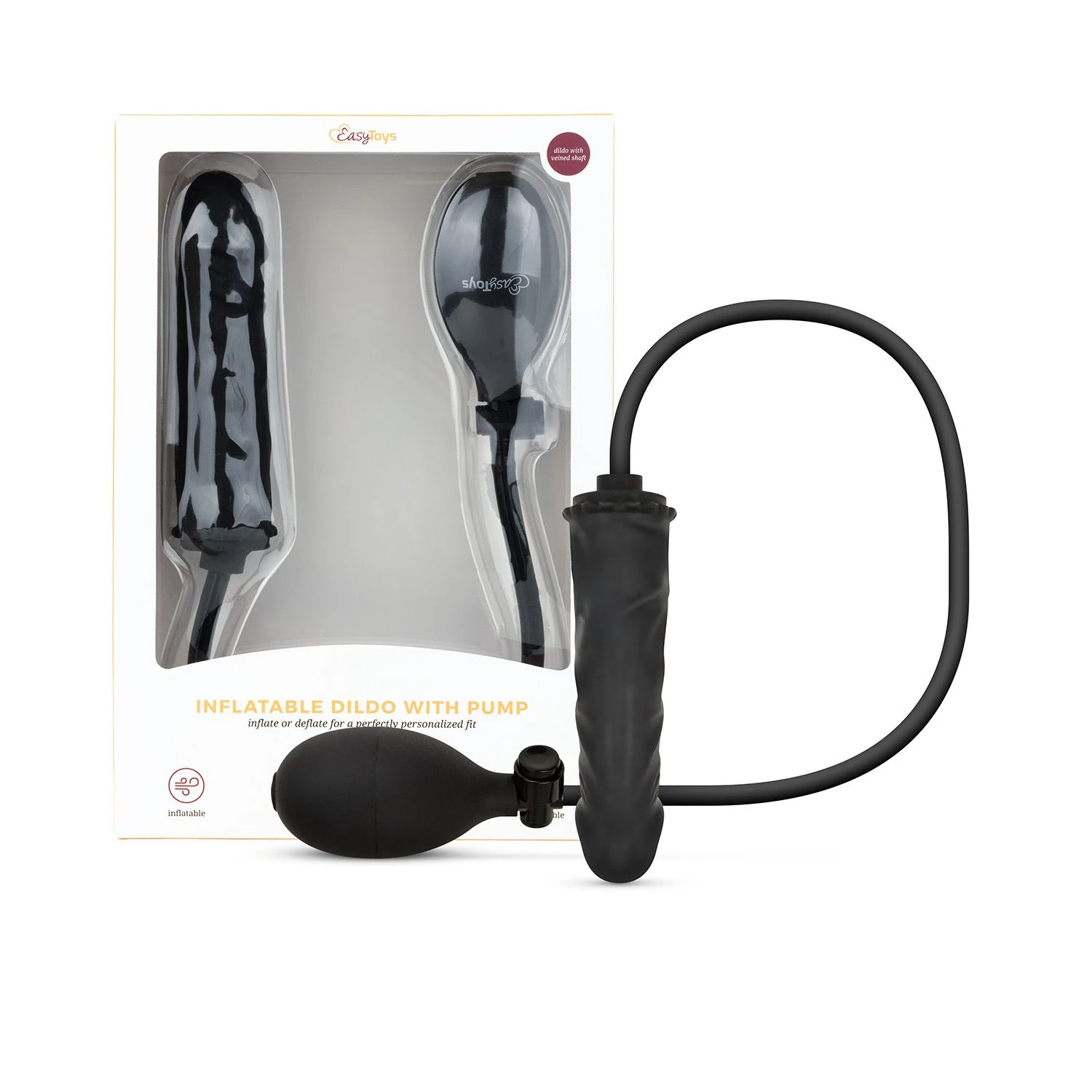 Anal Collection - Inflatable Dildo with Pump 14,5 cm - Black