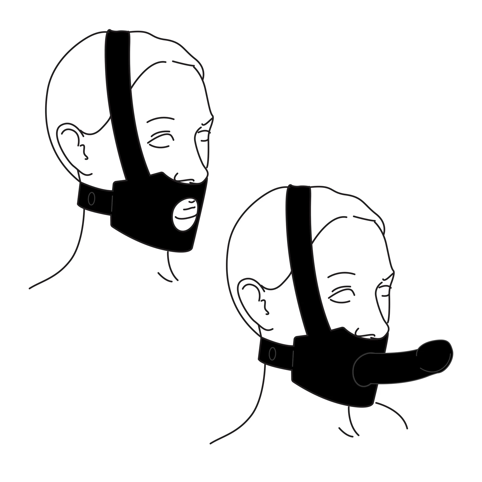 Bedroom Fantasies - Head Strap On - Black