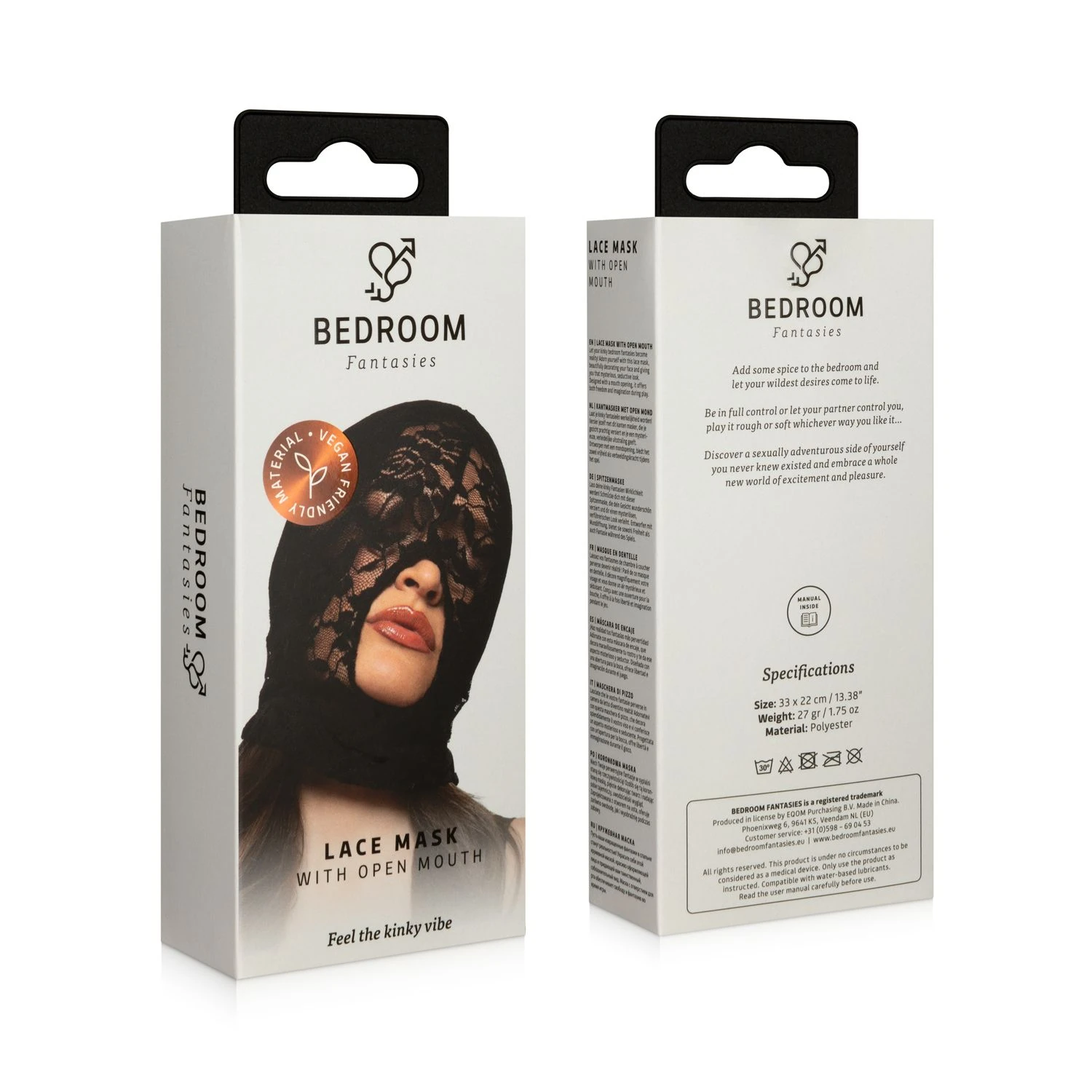 Bedroom Fantasies - Lace BDSM Mask - Black