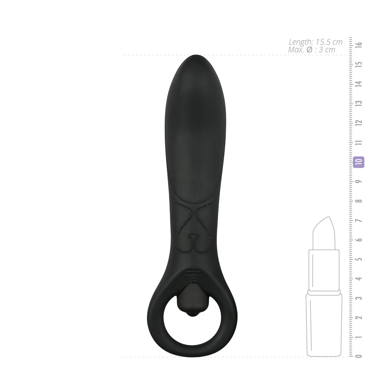 Black Anal Vibrator - 15,5 cm