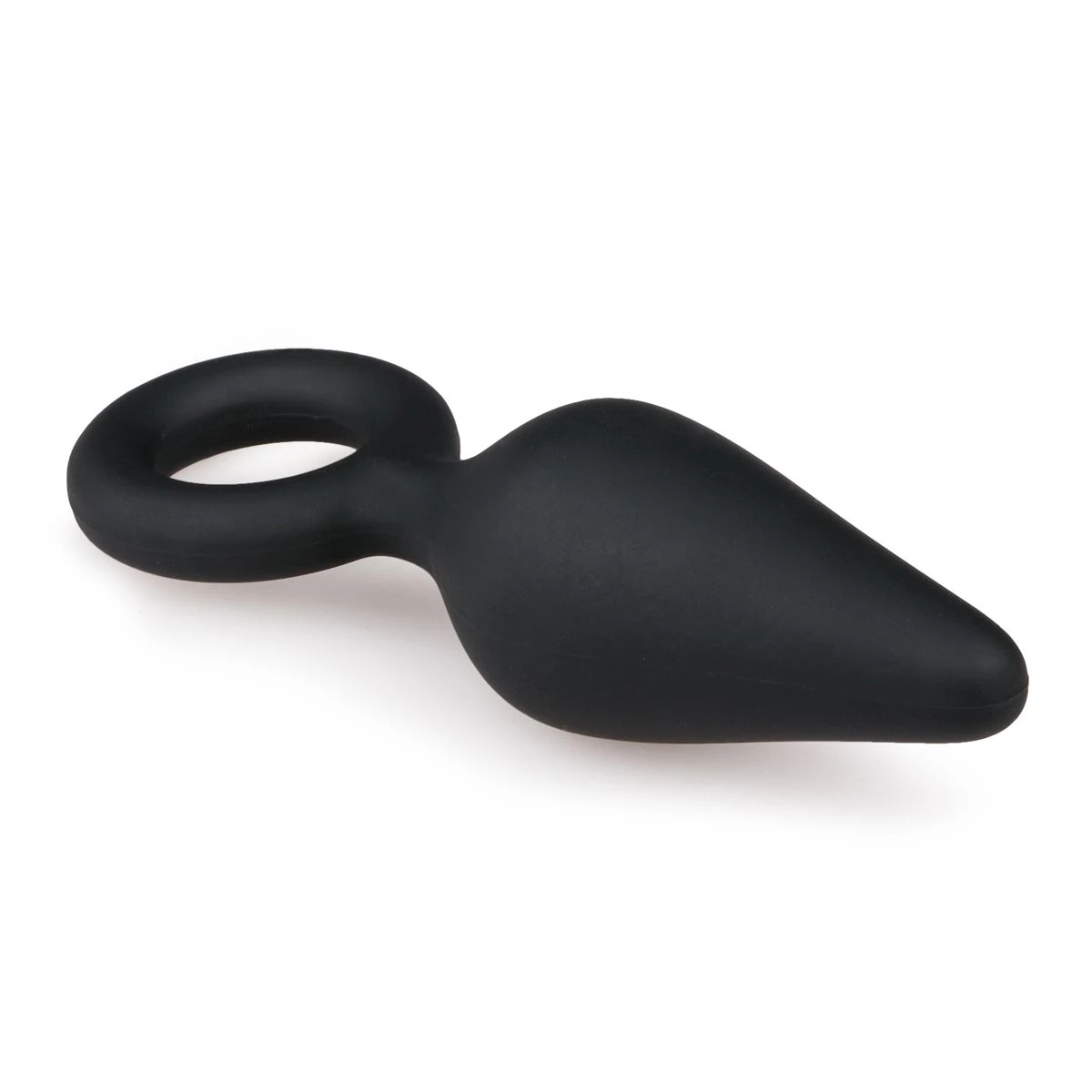 Black Buttplugs With Pull Ring - Small 8,5 cm