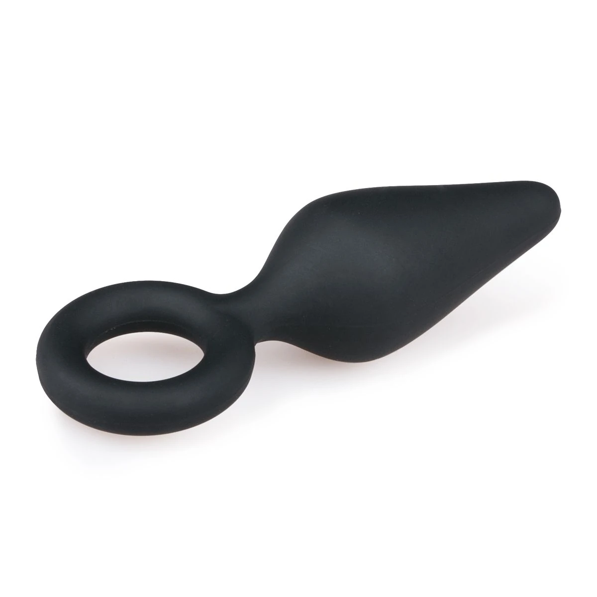 Black Buttplugs With Pull Ring - Small 8,5 cm