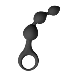 Black Silicone Anal Bead Dildo - 15,5 cm