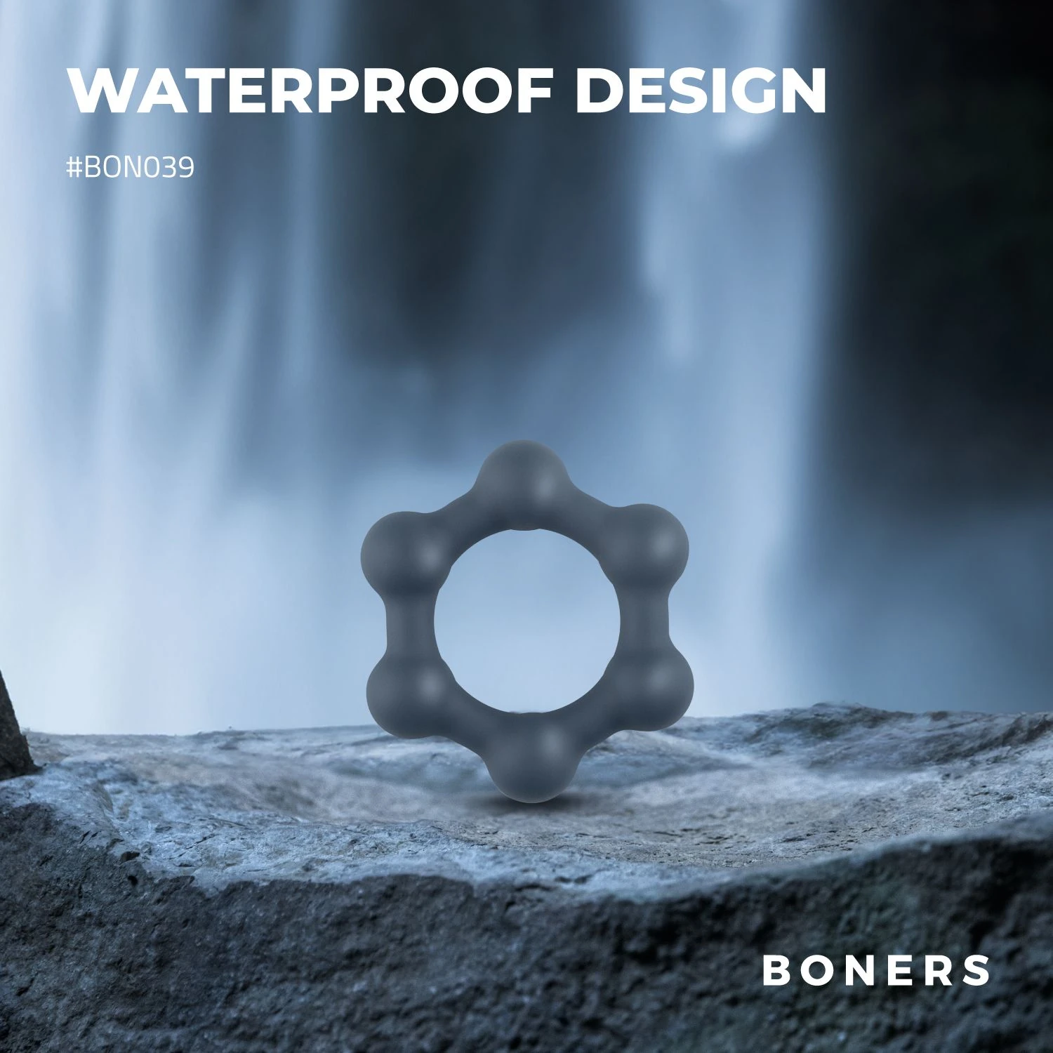 Boners Hexagon Cockring With Steel Balls