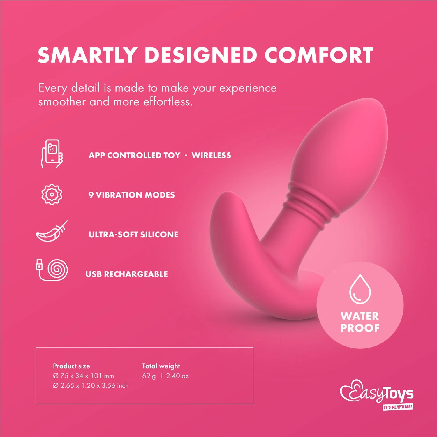 EasyConnect - Vibrating Butt Plug Axel app-controlled
