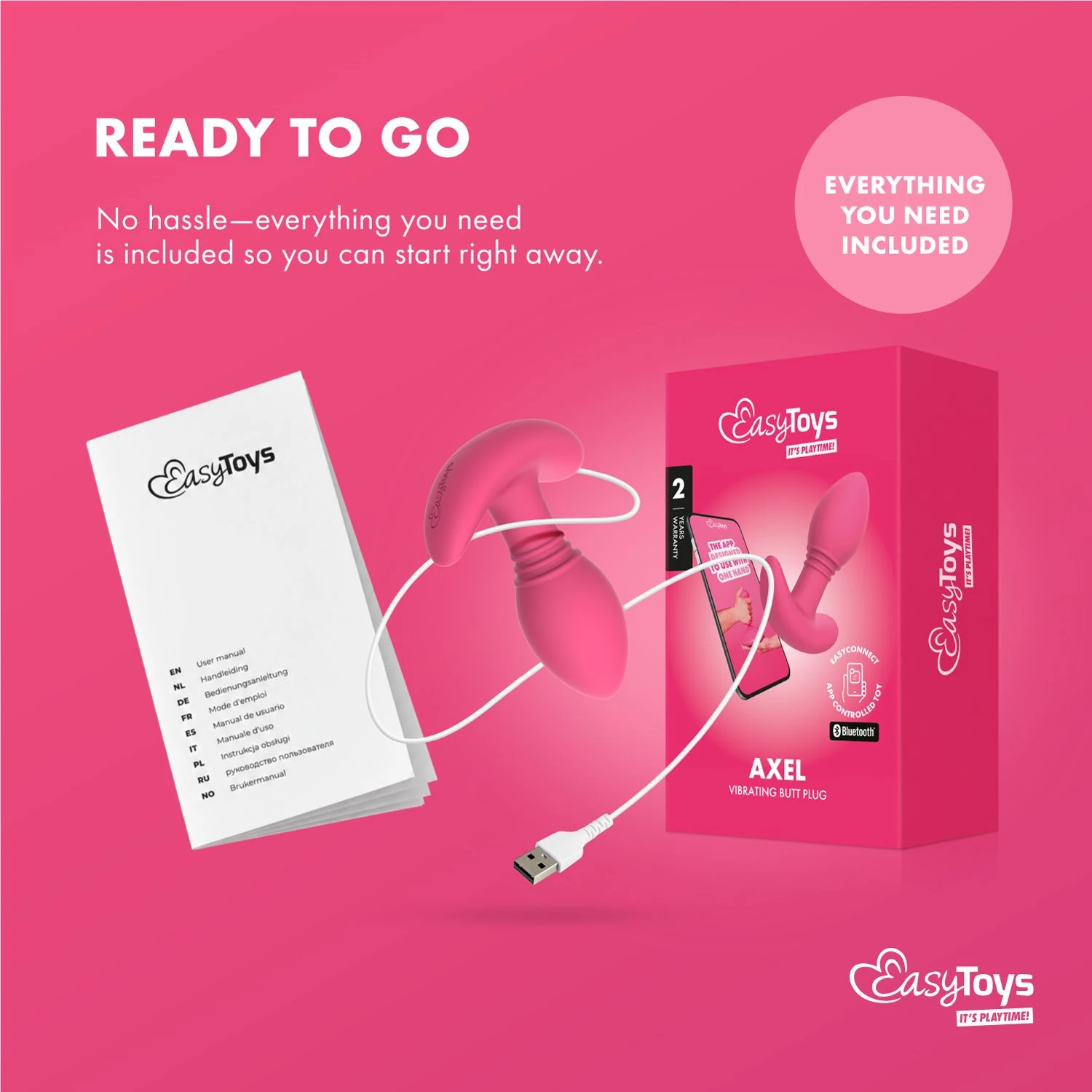 EasyConnect - Vibrating Butt Plug Axel app-controlled