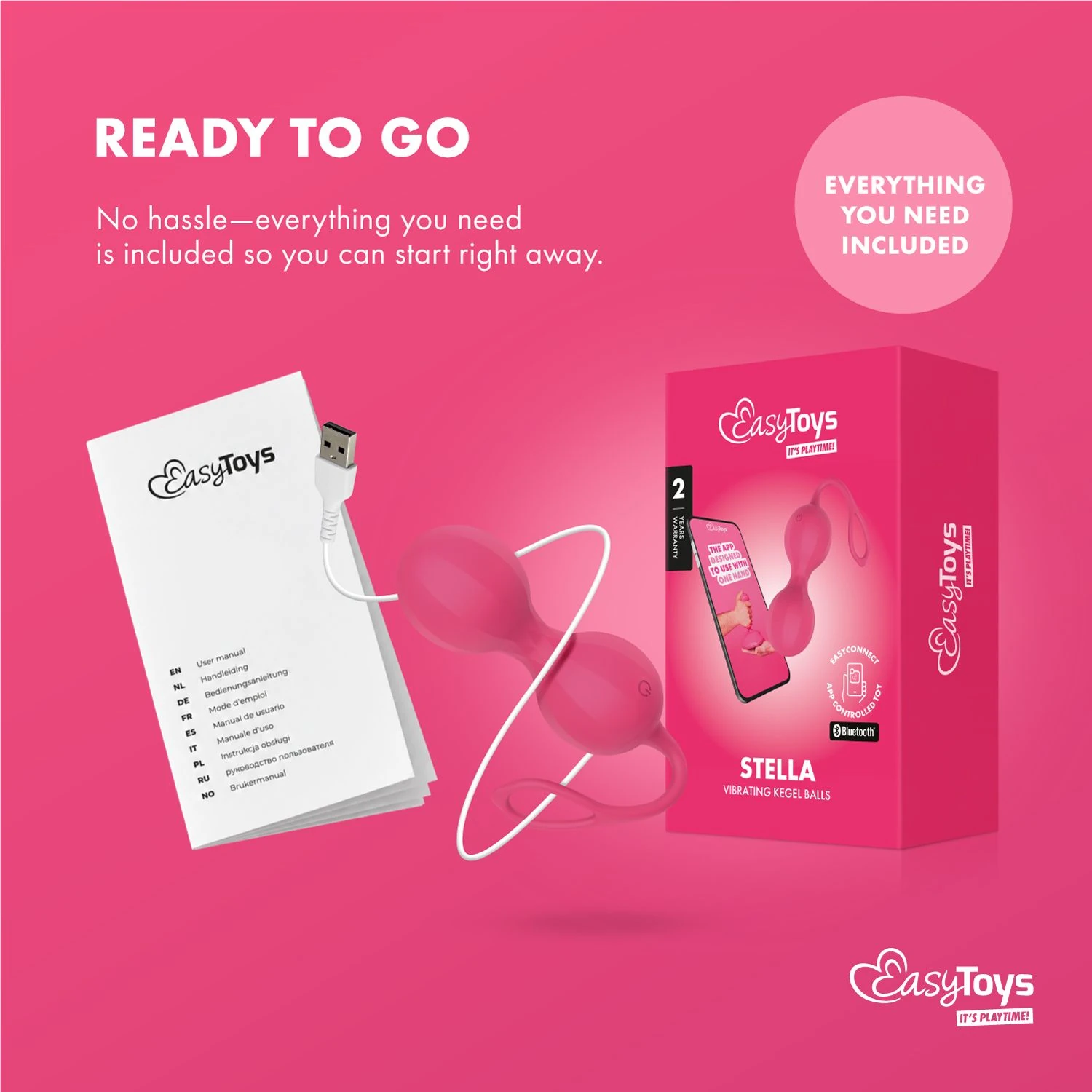 EasyConnect - Vibrating Kegel Balls Stella app-controlled