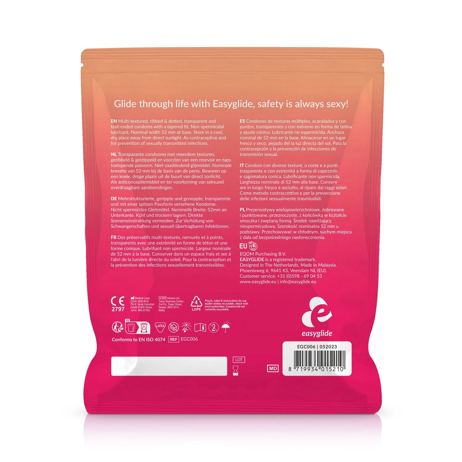 EasyGlide - Ribs and Dots Condoms - 40 pieces