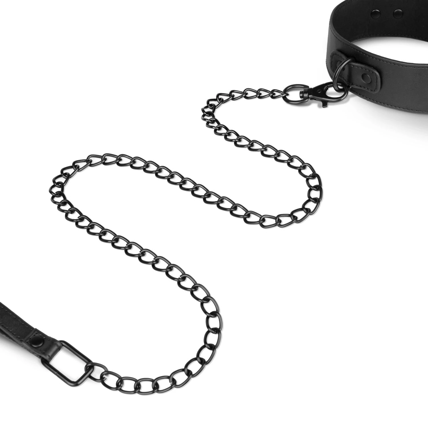 Faux Leather Collar & Chain