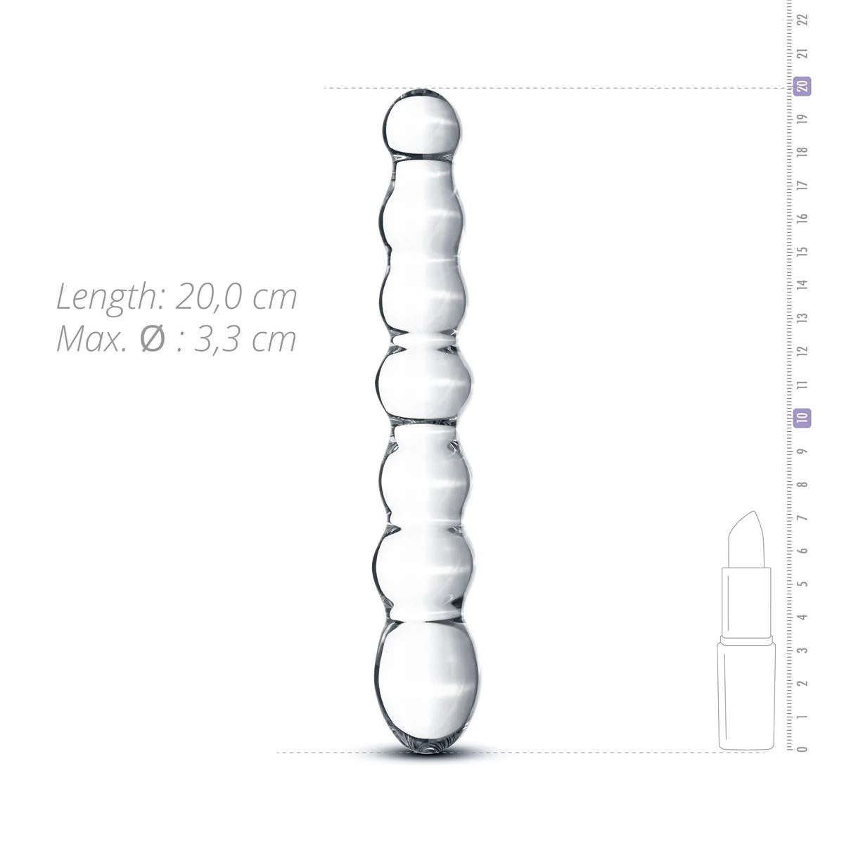 Gildo - Beaded Glass Dildo No. 19 - 20 cm