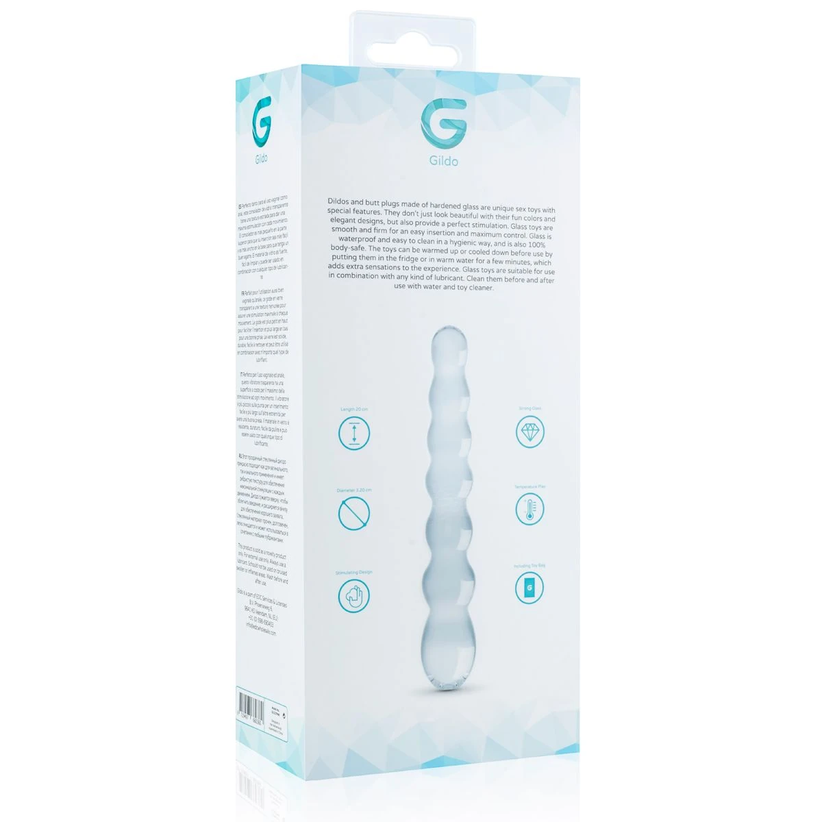 Gildo - Beaded Glass Dildo No. 19 - 20 cm