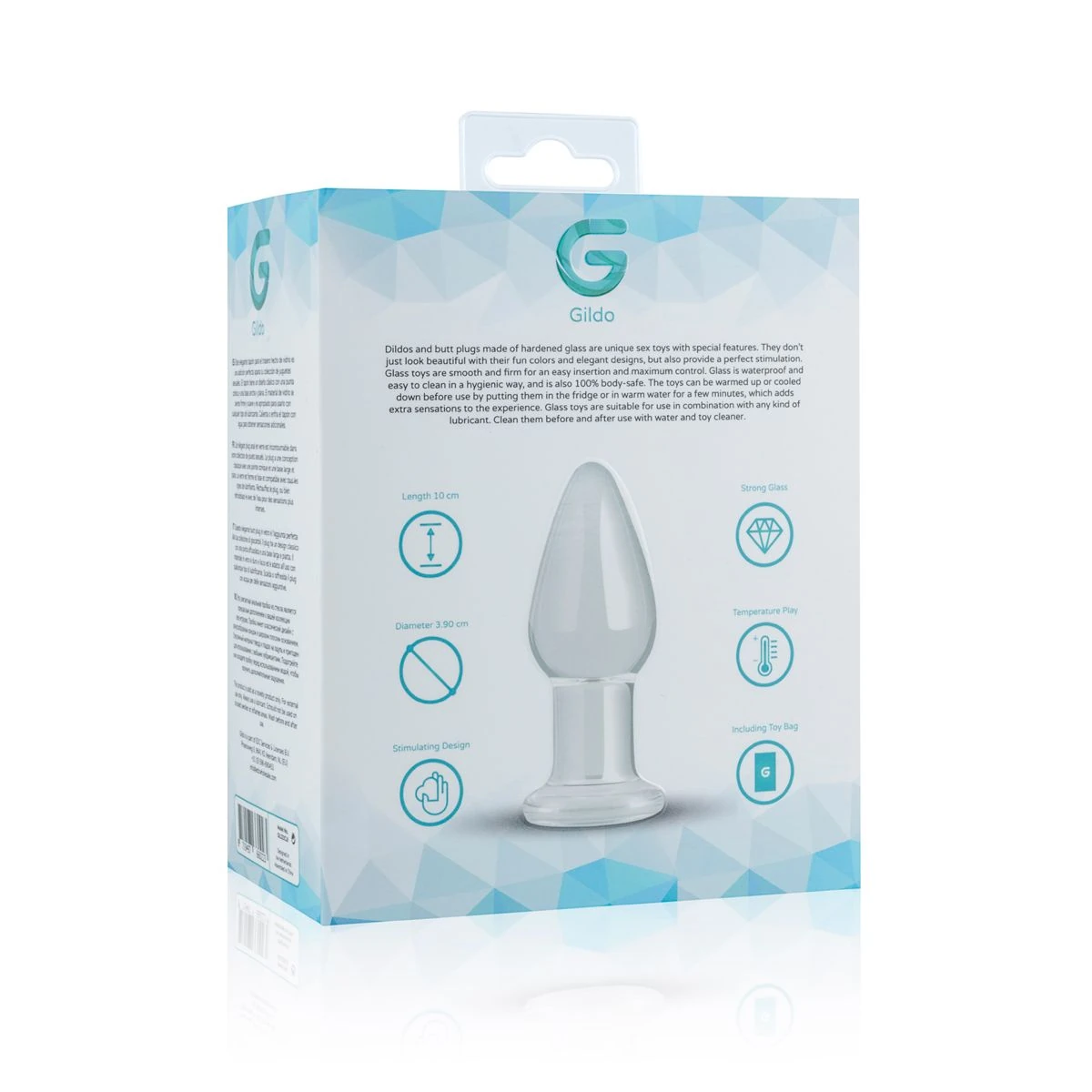 Gildo - Clear Glass Buttplug - 9,4 cm