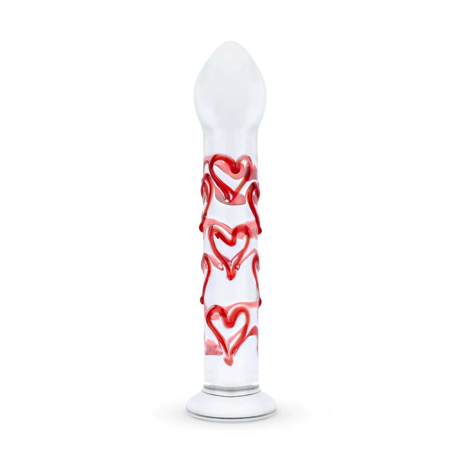 Gildo - Glass G-Spot/Prostate Dildo with Hearts No. 30 - 17 cm
