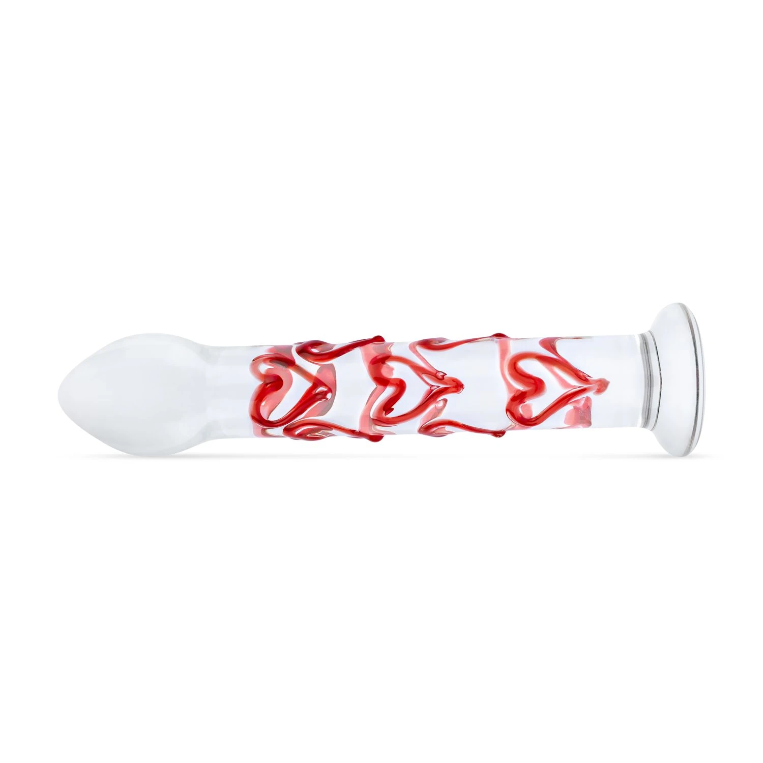 Gildo - Glass G-Spot/Prostate Dildo with Hearts No. 30 - 17 cm