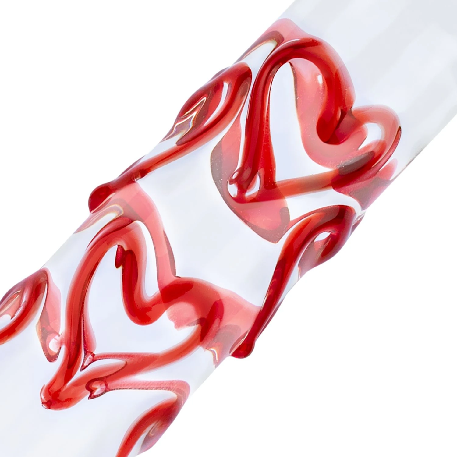 Gildo - Glass G-Spot/Prostate Dildo with Hearts No. 30 - 17 cm