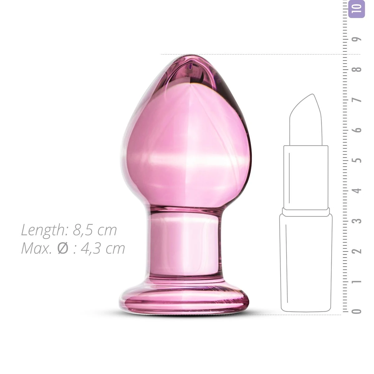 Gildo - Pink Glass Buttplug - 9 cm