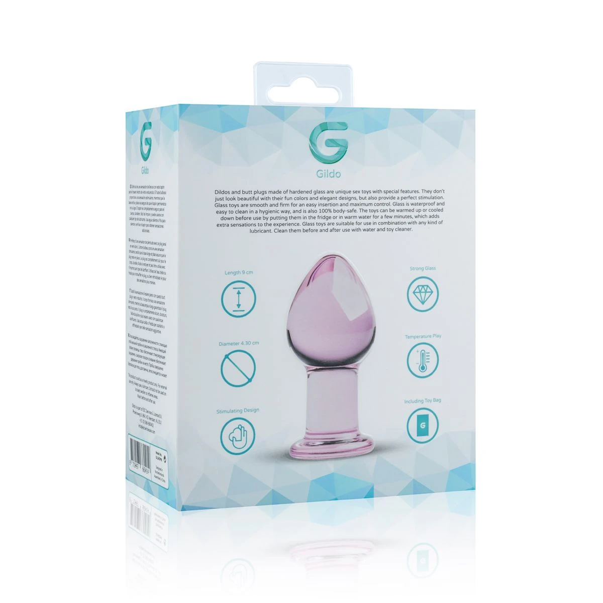 Gildo - Pink Glass Buttplug - 9 cm