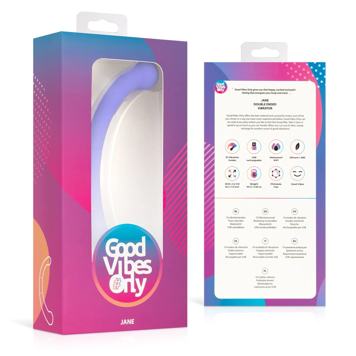 Good Vibes Only - Double End Vibrator Jane - Purple