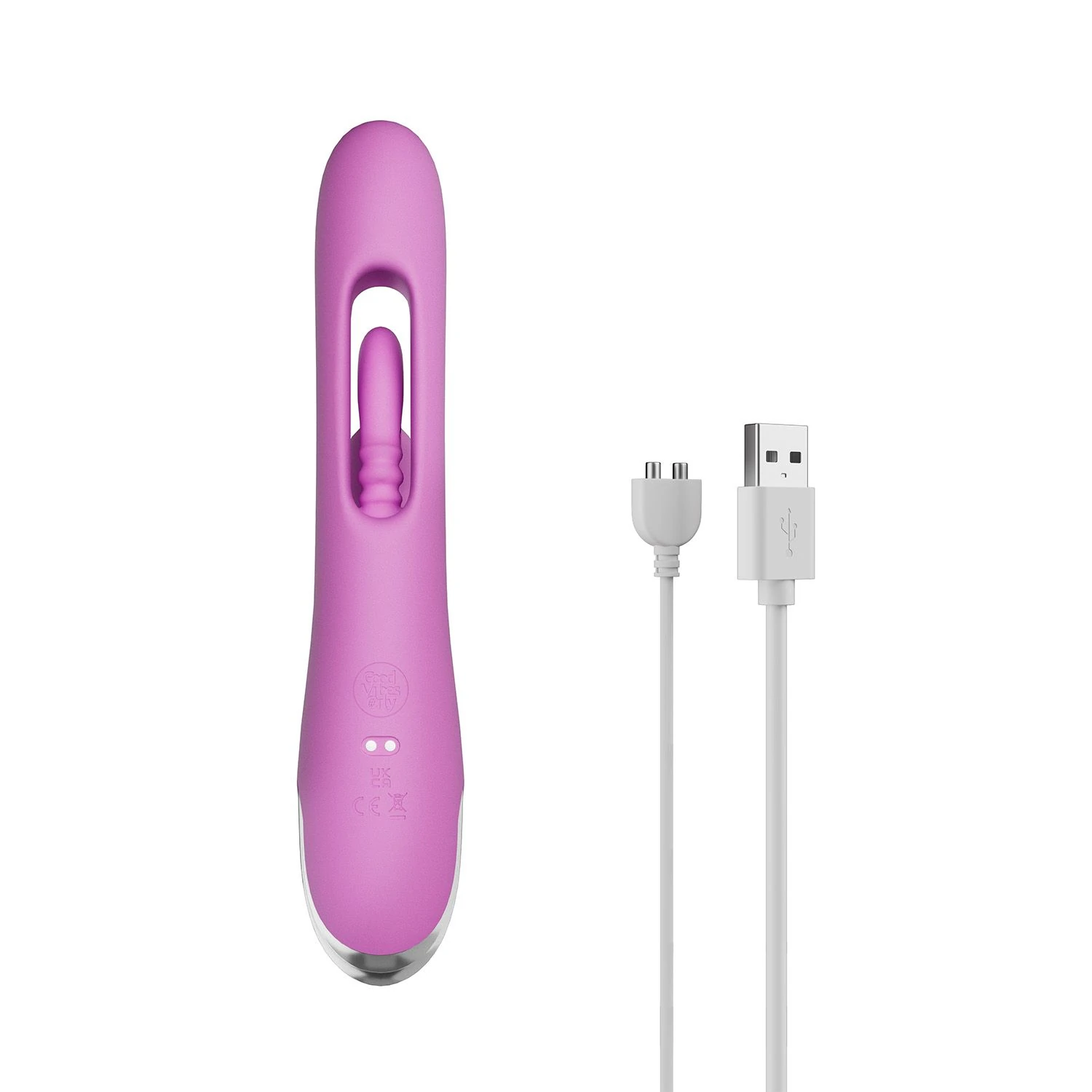 Good Vibes Only - Rabbit Vibrator Moving Finger - Purple