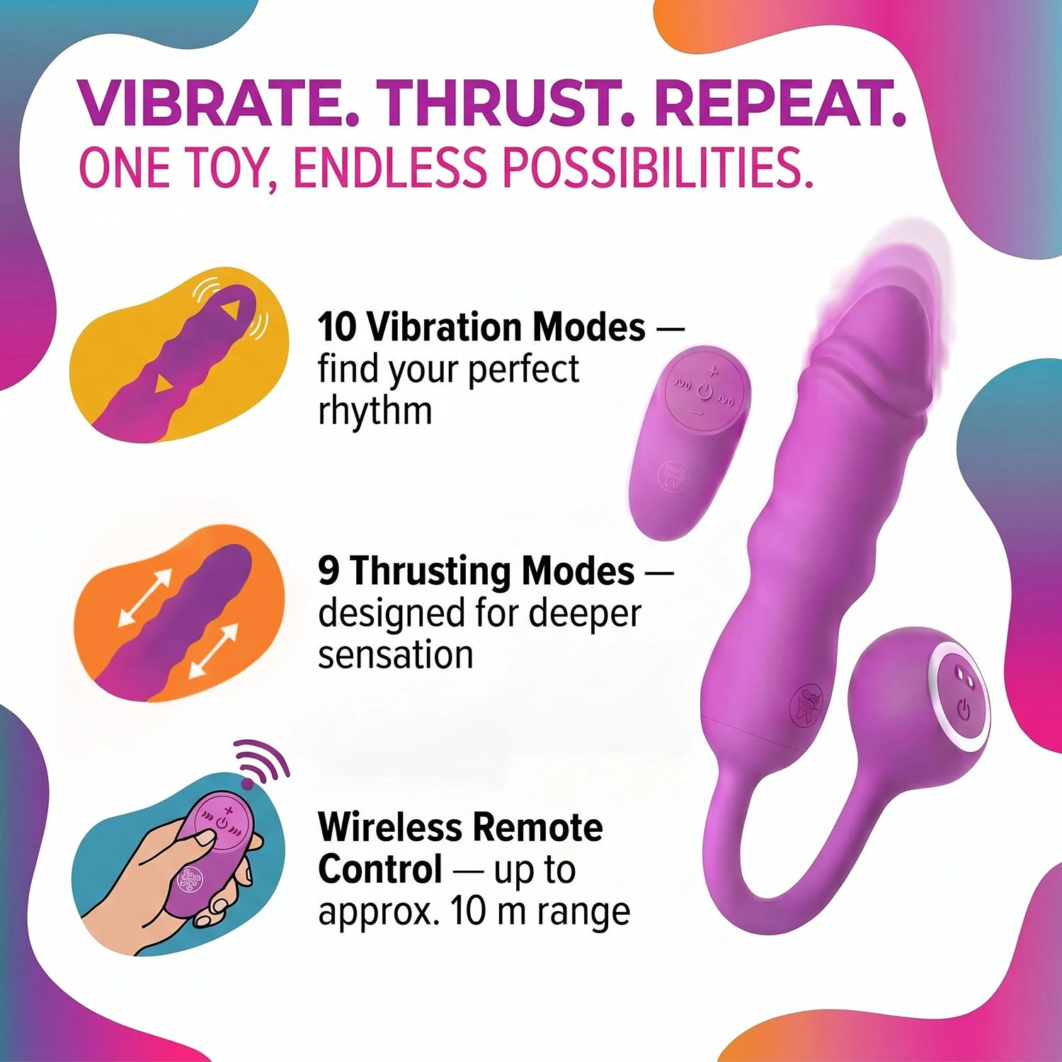 Good Vibes Only - Thrusting Bullet Remote - Pink