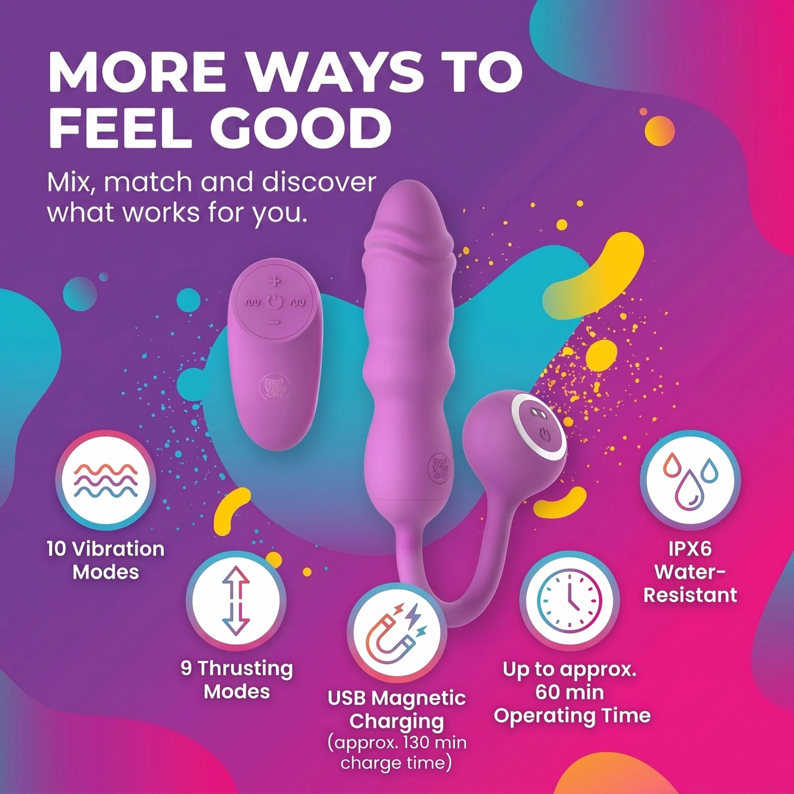 Good Vibes Only - Thrusting Bullet Remote - Pink