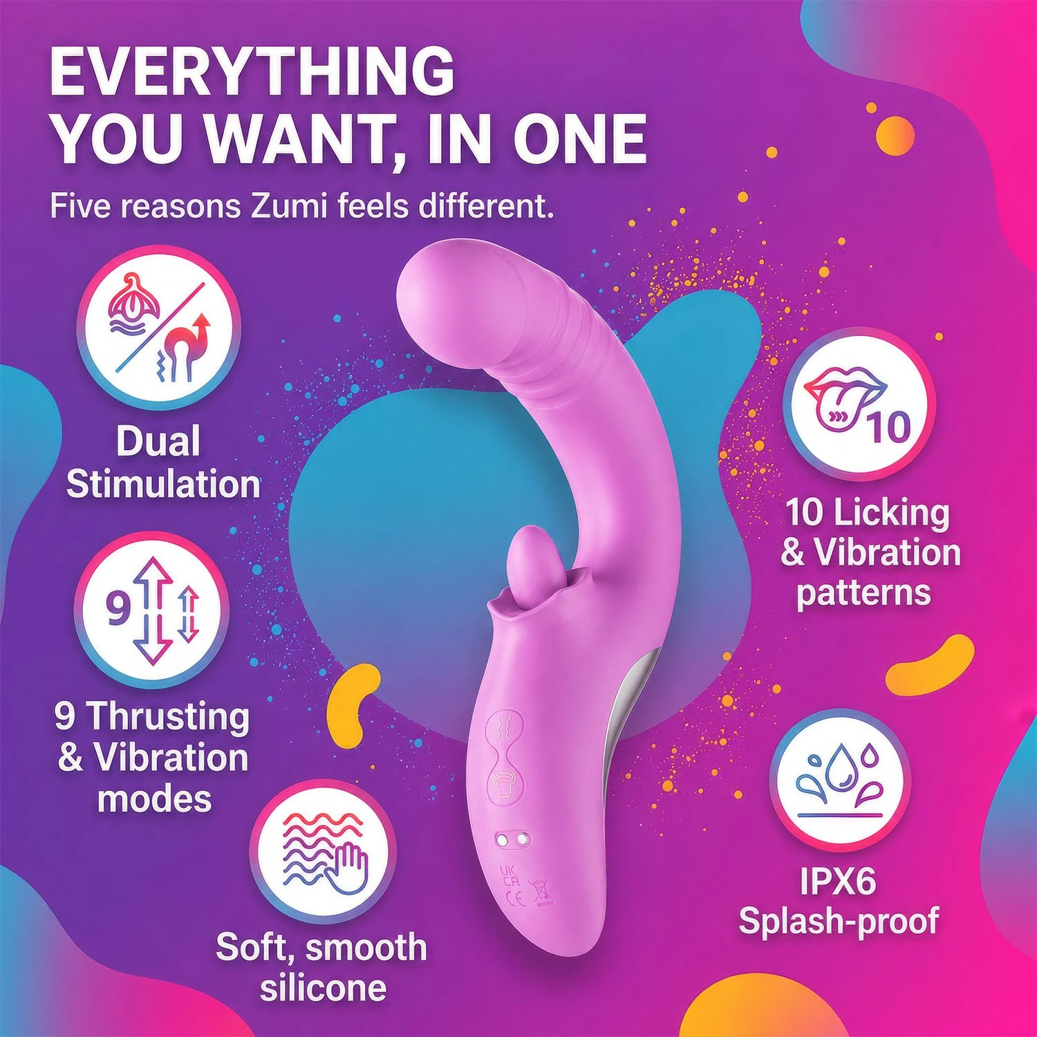 Good Vibes Only - Thrusting Tongue Vibrator - Pink